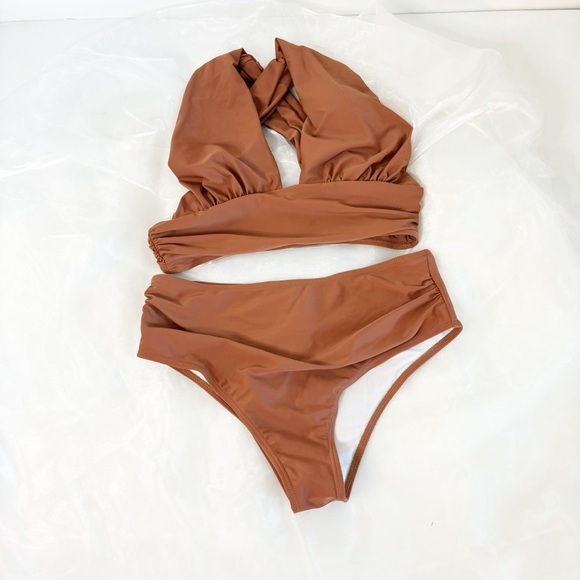 Women’s Bikini Copper Swimsuit! Padded under top! Cross cross top! Medium - Picture 1 of 8